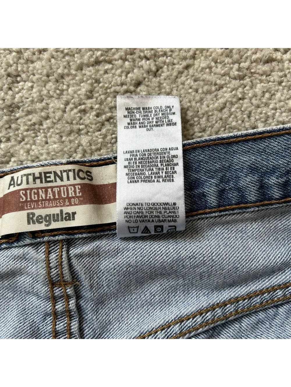 Levi's Authentics Signature Regular Fit Blue Denim Jeans W34 L32
